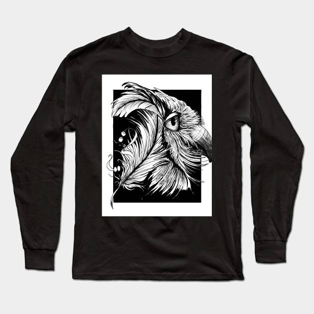 Feather Hawk Long Sleeve T-Shirt by Scullenary